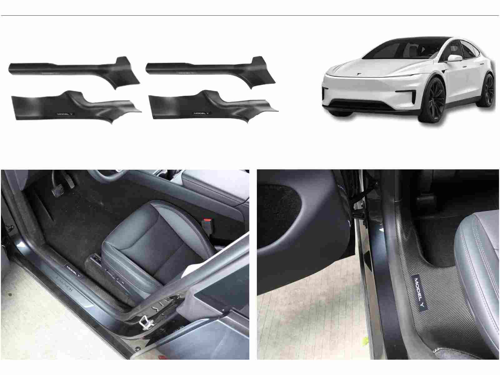 TJ385_TeslaModelY2025_JuniperInteriorDoorSillProtector_ABSCarbonLook