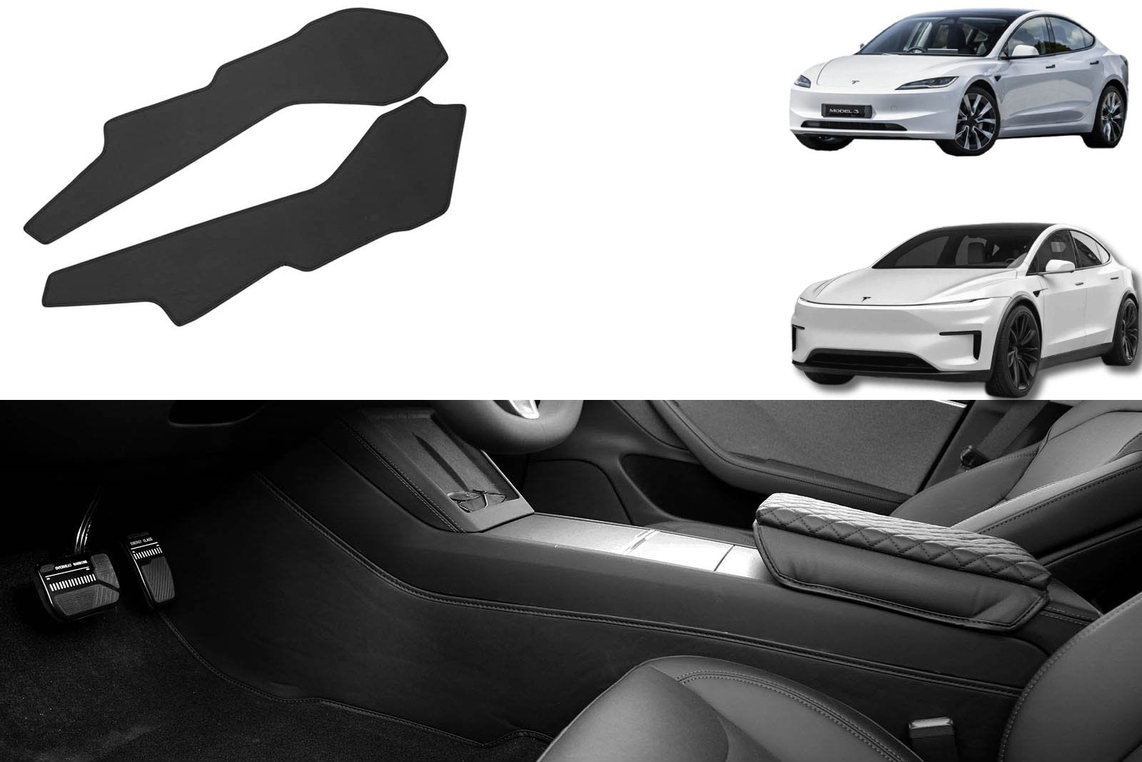 Tesla Model 3 (2024 Highland)/ Tesla Model Y_2025 Juniper: Anti-kick Protection Mat for Center Console