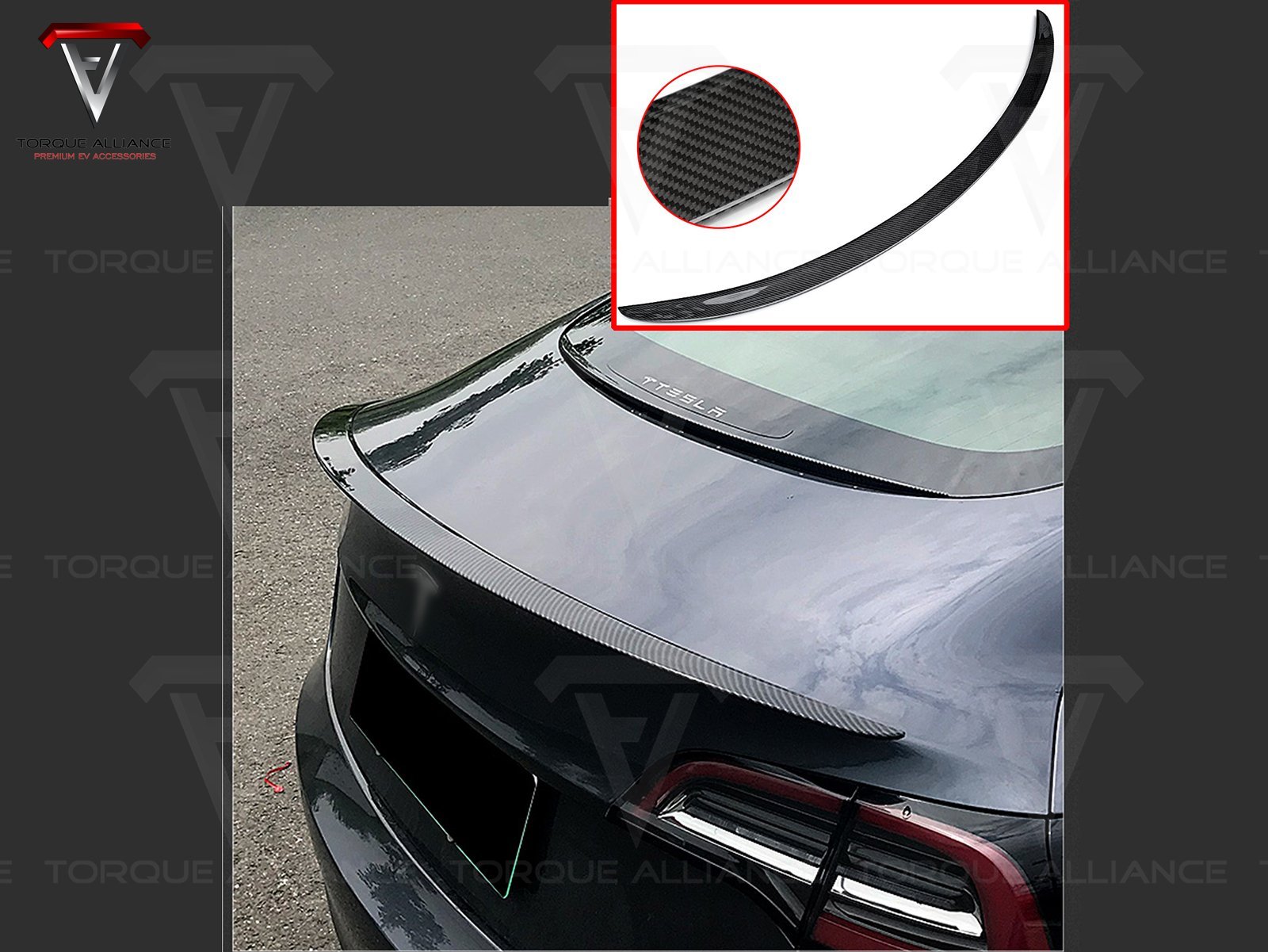 Model 3_Performance Tail Spoiler (Genuine Carbon Fiber Collection) - Torque Alliance