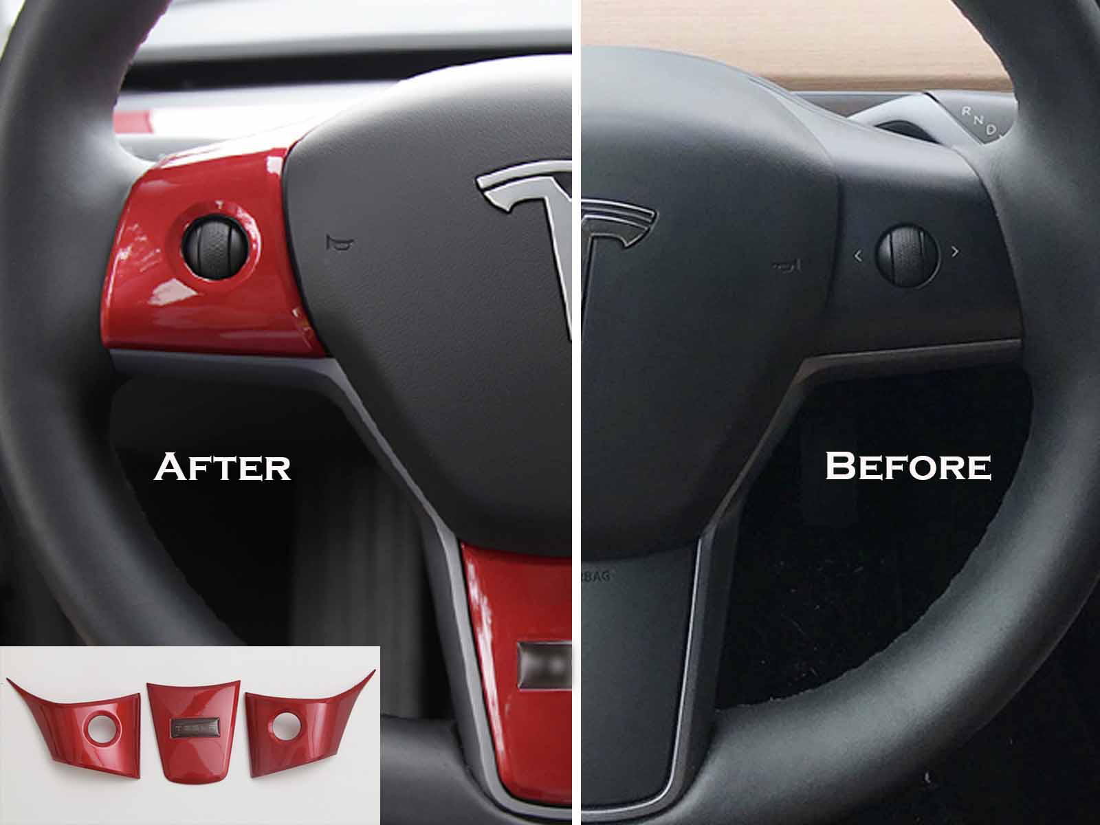 Model 3/Y: Steering Wheel Decal Trim Set (3 pcs)