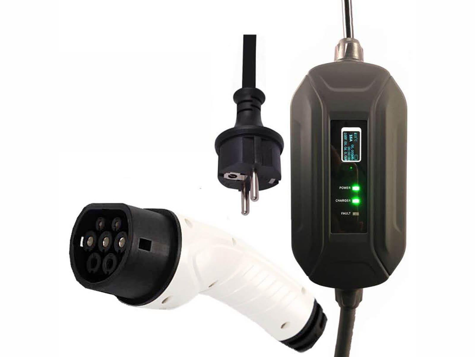 Portable EV charger,Schuko (wall socket) to Type 2 (car),16A,Single phase,5m,Fisher - Torque Alliance