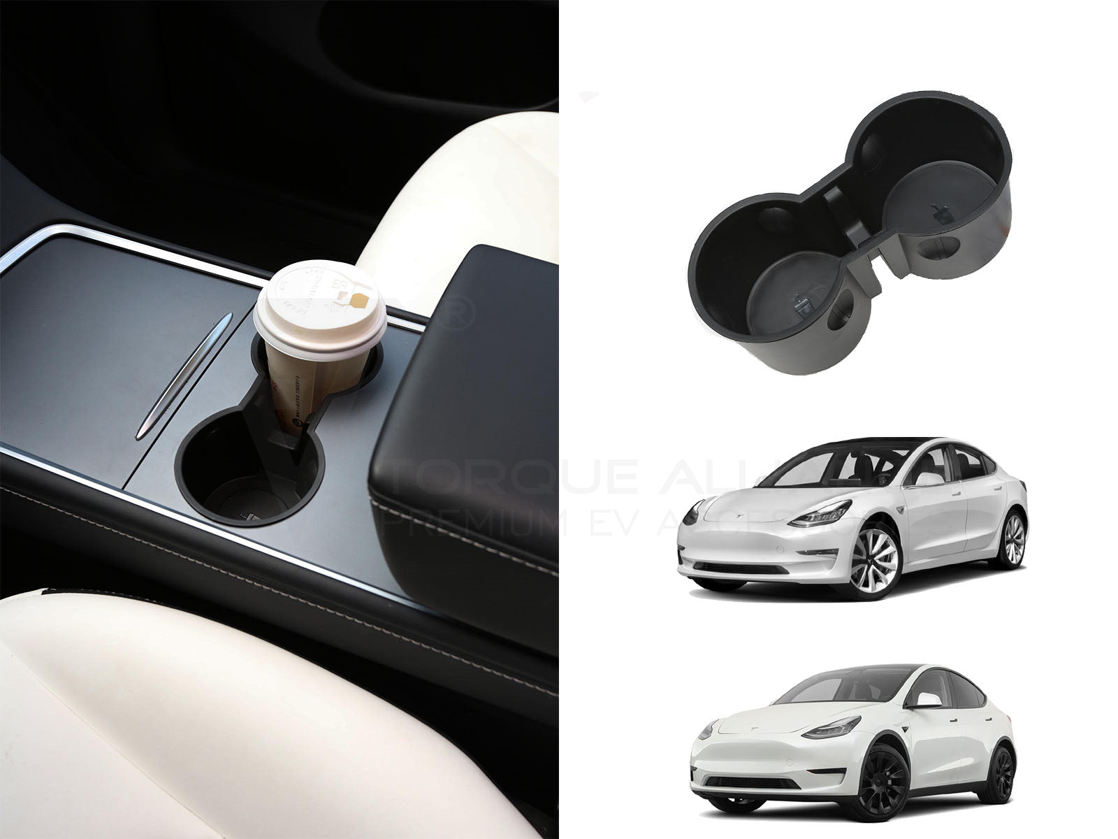 Tesla Model 3 and Model Y: Cup Holder Insert - Torque Alliance