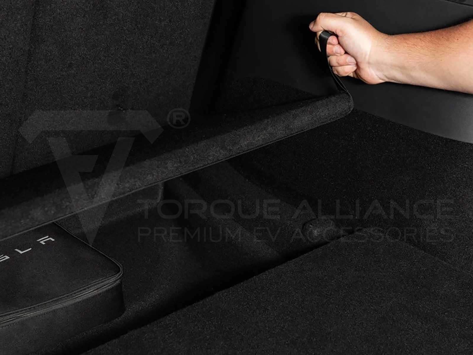 Tesla Model Y: Trunk Assistance Drawstring for Hidden Storage Space - Torque Alliance