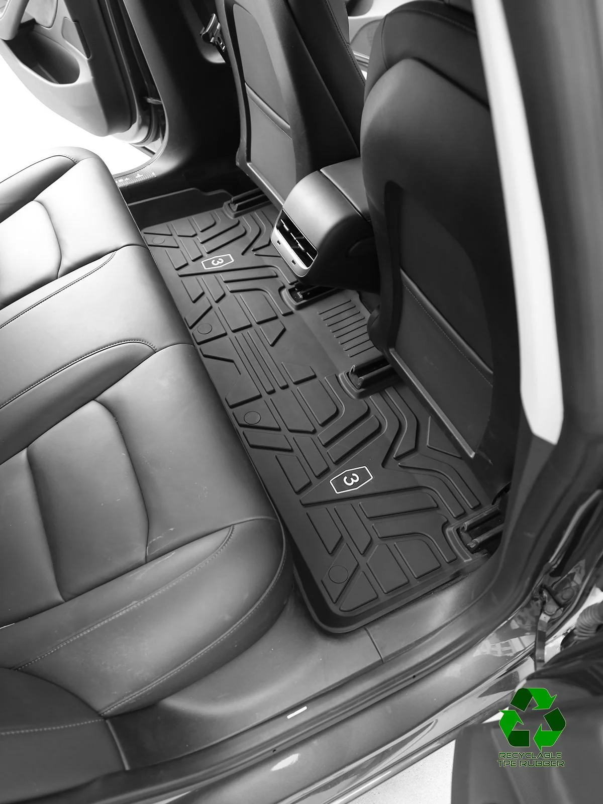 Tesla Model 3: Allwetter-Fußmatten für den Innenraum  (Premium-Recyclingmaterial) - Torque Alliance