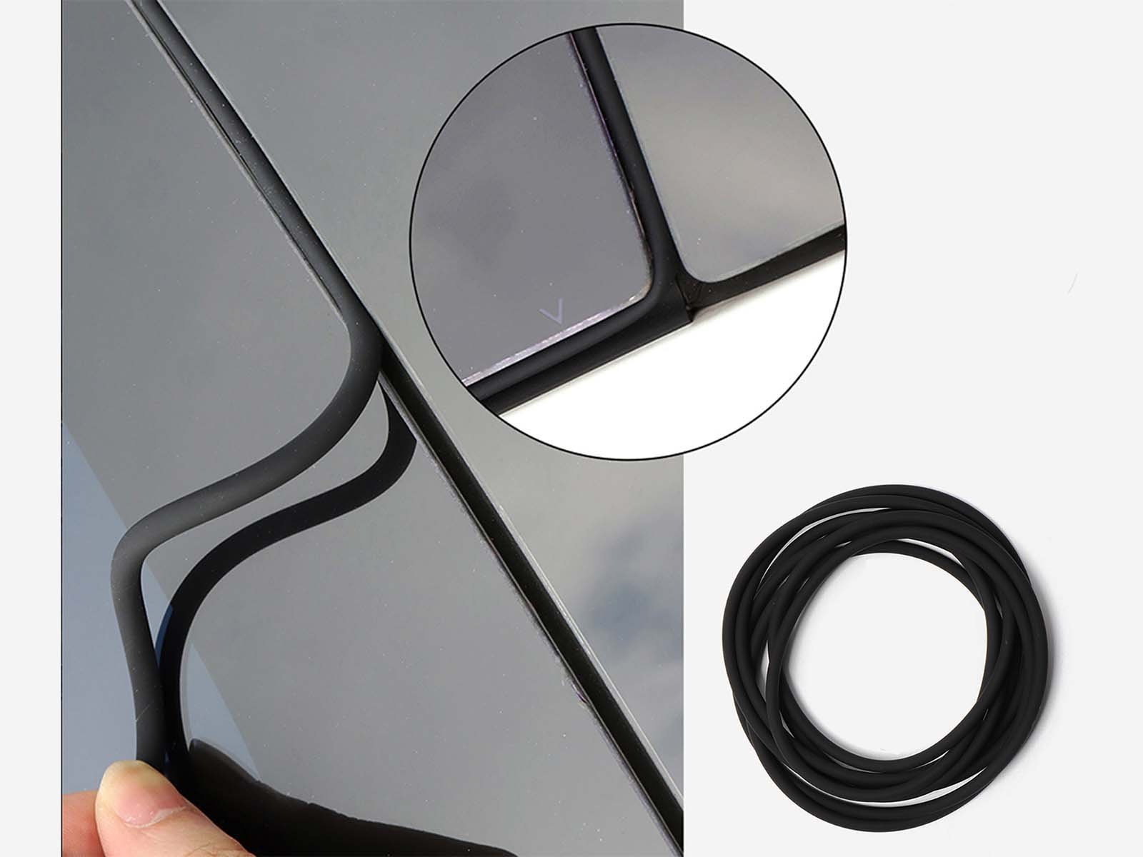 Model 3: Windruisreductieset (rubberen afdichting voor openingen in glazen dakpanelen) - Torque Alliance