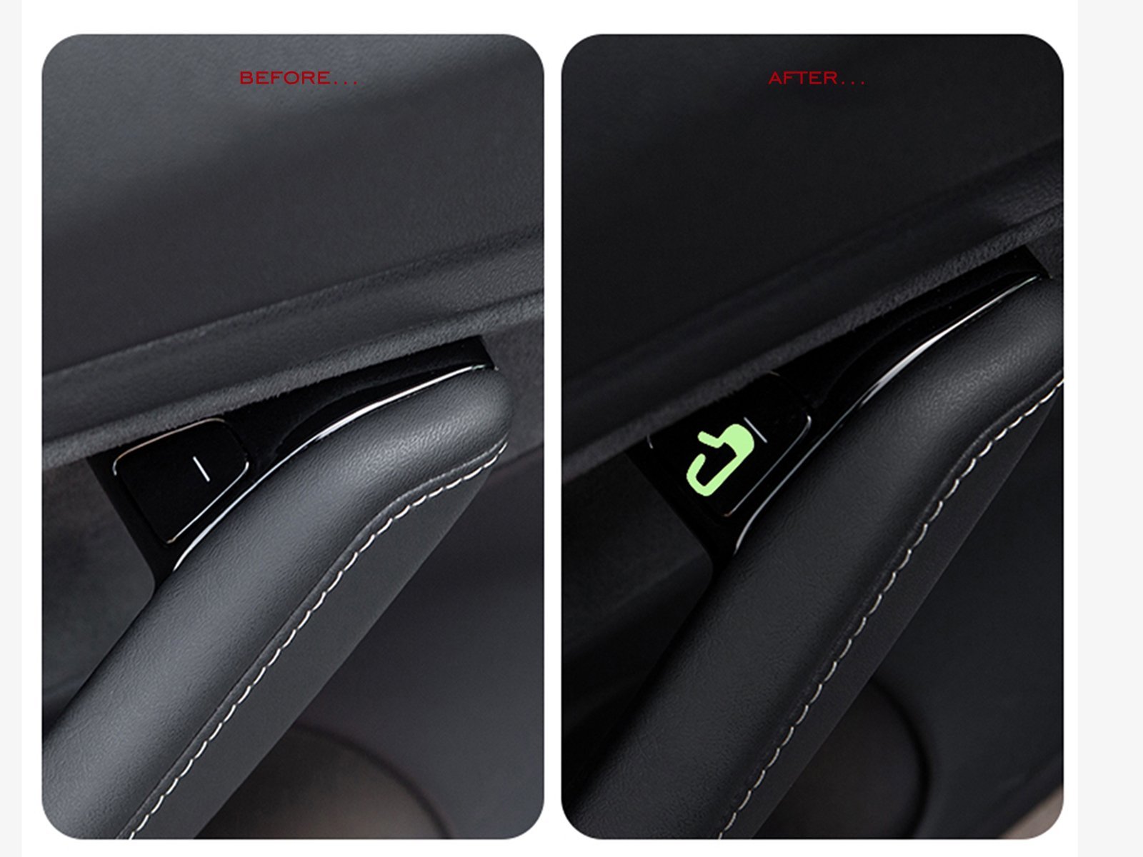 Model 3/Y: Stickers voor deuropeningsknoppen (8 stuks, fluorescerend) - Torque Alliance