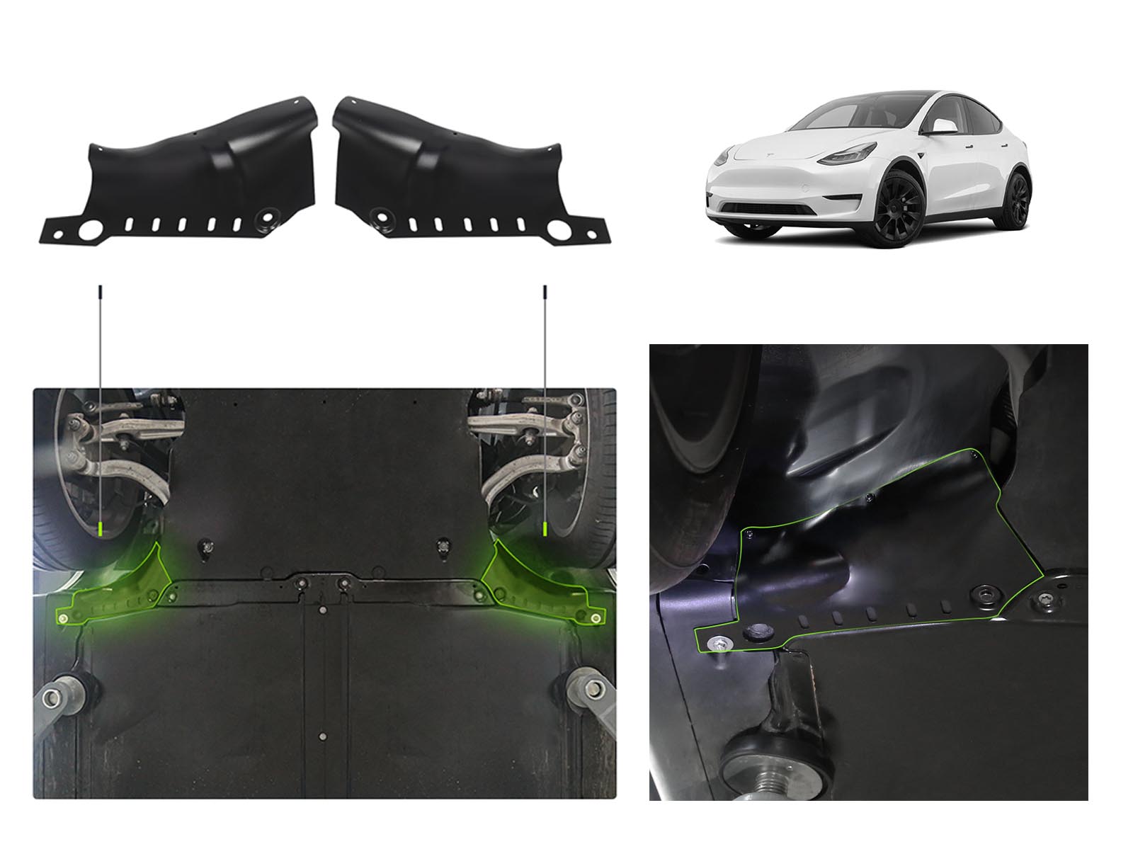 Tesla Model Y: Beschermplaat voor koelvloeistofpijp (aluminiumlegering) - Torque Alliance