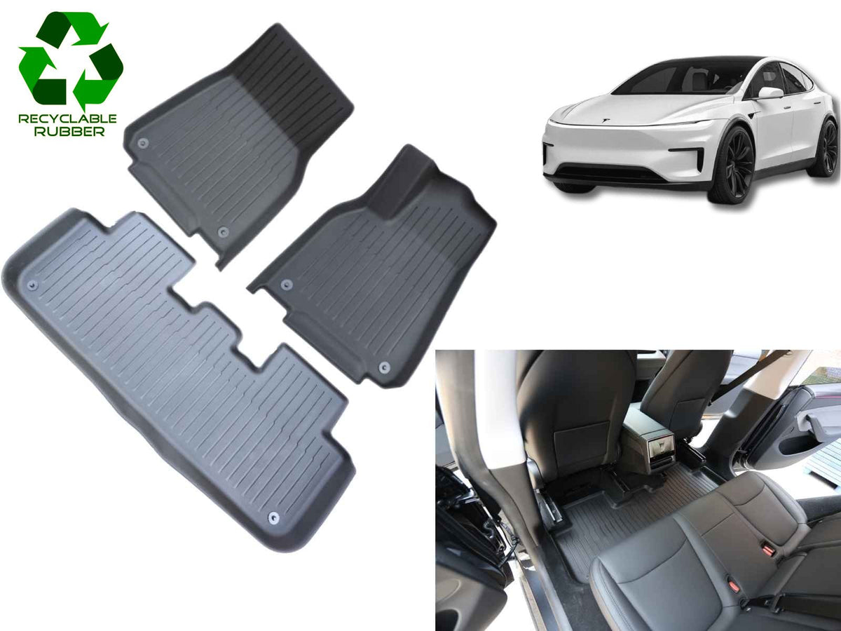 Tesla Model Y 2025 Juniper: All Weather Interior Floor Mats (Left-hand-drive, Premium Recyclable Rubber)