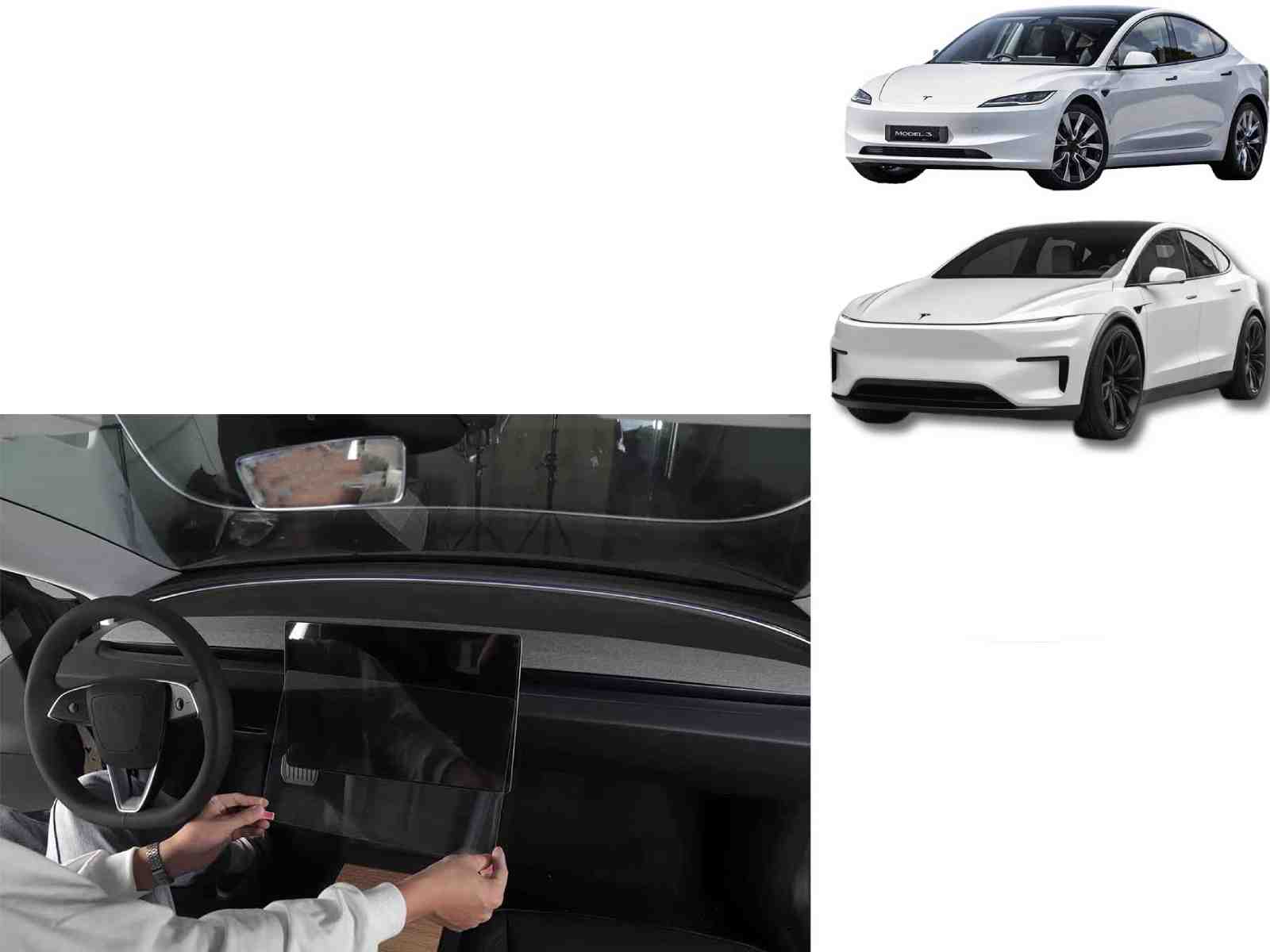 Tesla Model 3 (2024 Highland)/ Model Y_2025 Juniper: Screen Protector Set (9H Tempered Glass, F+R 2 pcs)