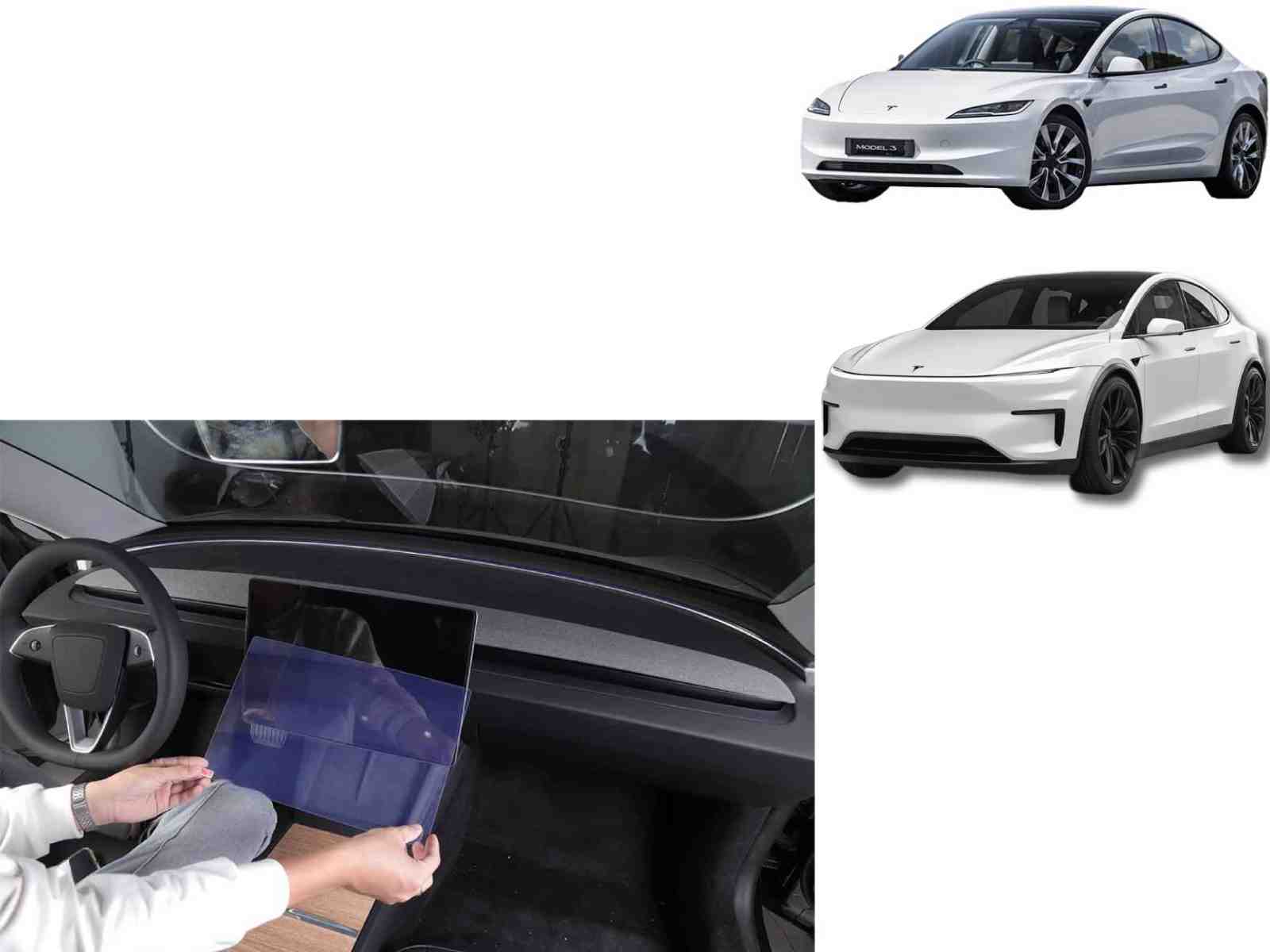 Tesla Model 3 (2024 Highland)/ Model Y_2025 Juniper: Screen Protector Set (9H Tempered Glass, F+R 2 pcs)