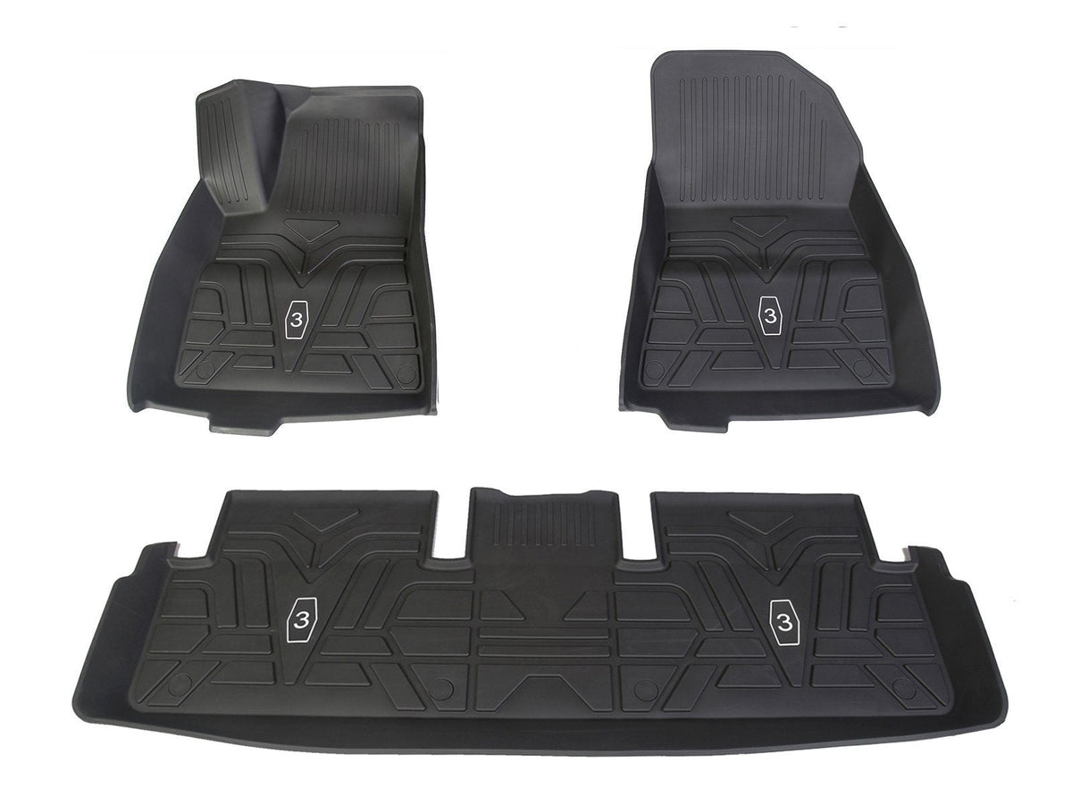 Tesla Model 3: All-Weather Interior Floor Mats (Premium Recyclable rubber)