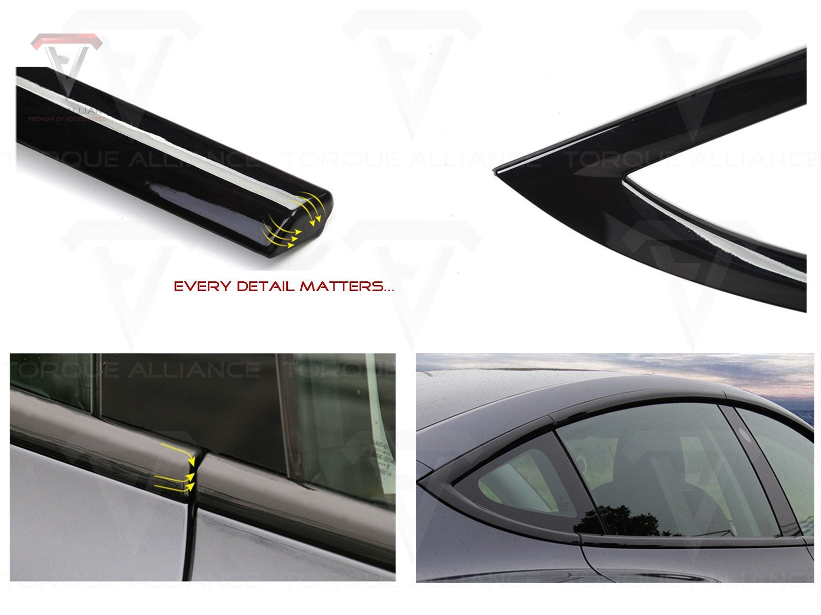 Model 3: Chrome-Delete Kit for Window Frames (ABS plastic shell) - Torque Alliance