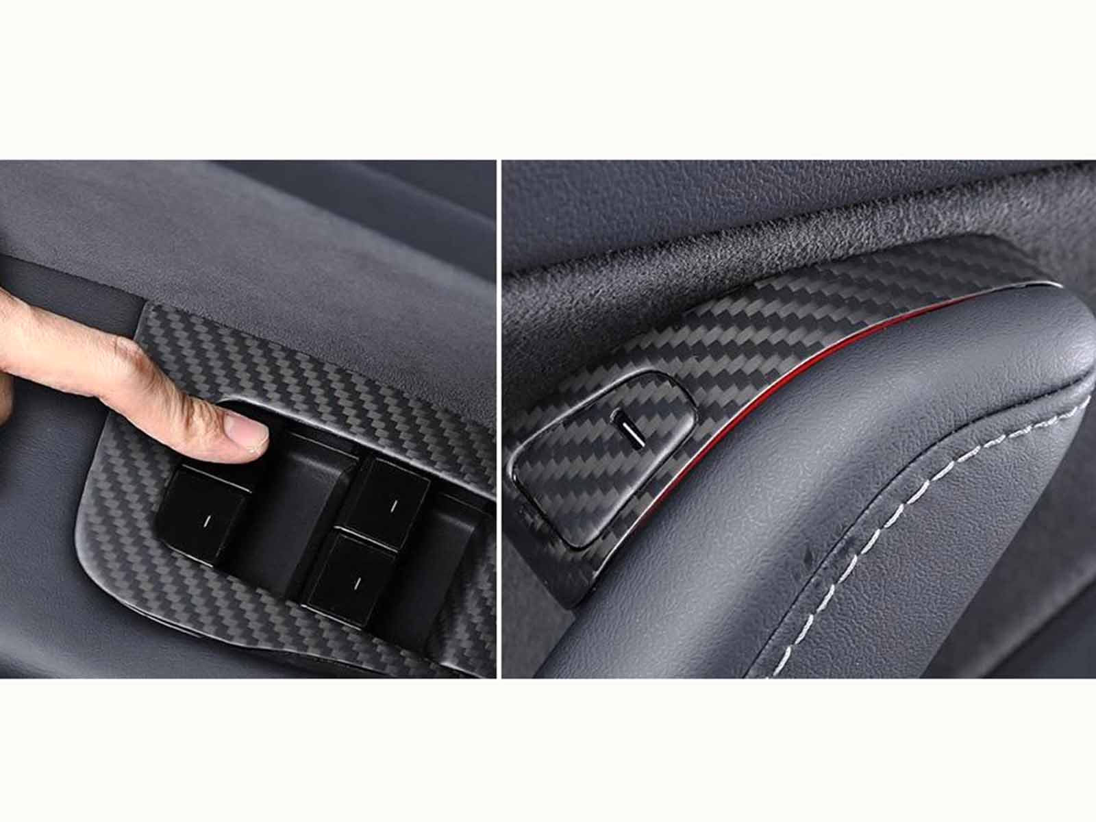 Model 3: Interior Button Decal Set (14 pcs, Carbon Fiber Collection) - Torque Alliance