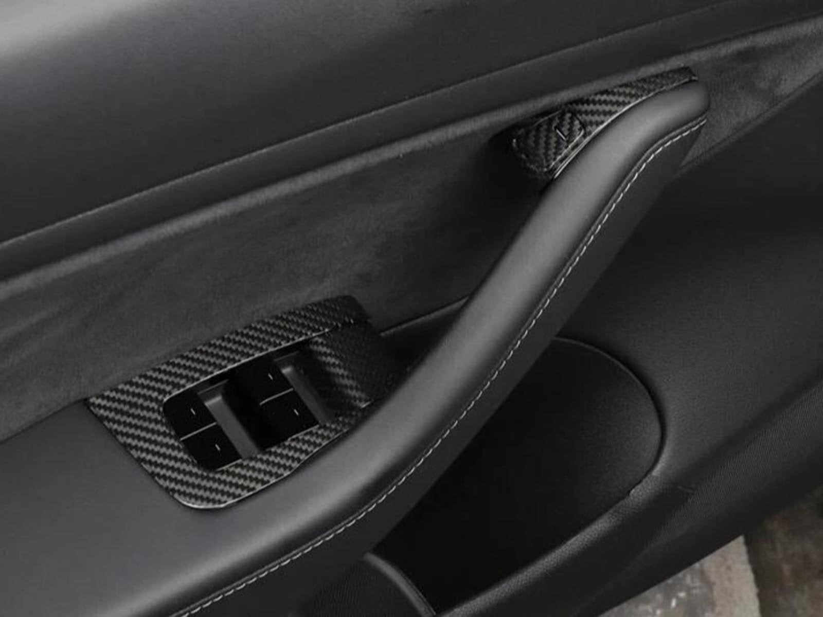Model 3: Interior Button Decal Set (14 pcs, Carbon Fiber Collection) - Torque Alliance