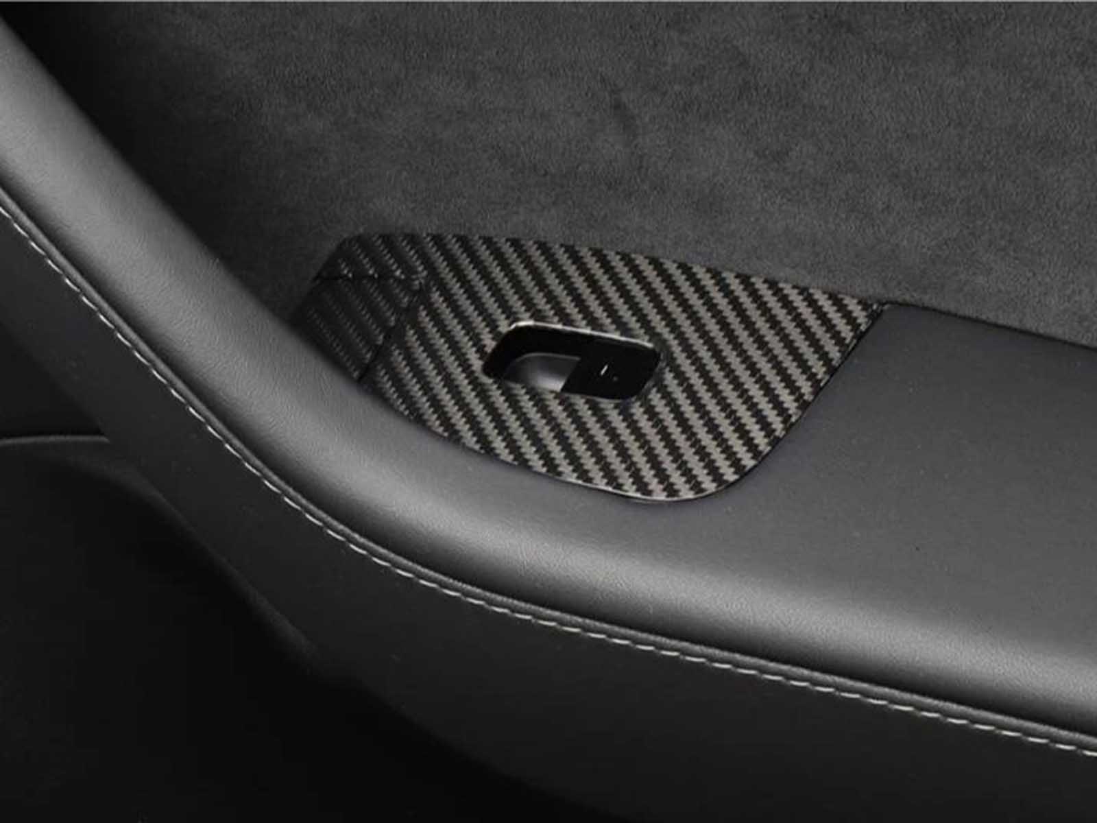 Model 3: Interior Button Decal Set (14 pcs, Carbon Fiber Collection) - Torque Alliance