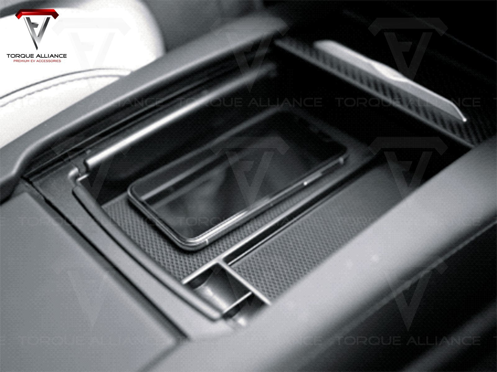 Model S/X: Center Console Organizer + Wireless Charging Module - Torque Alliance