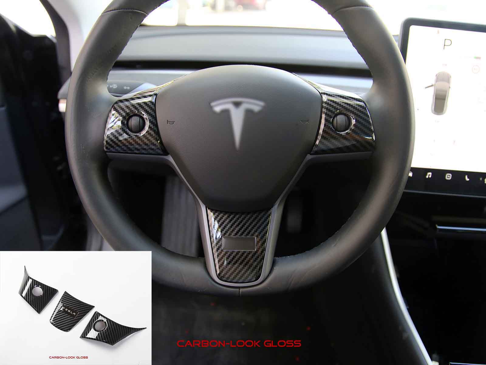 Model 3/Y: Steering Wheel Decal Trim Set (3 pcs)