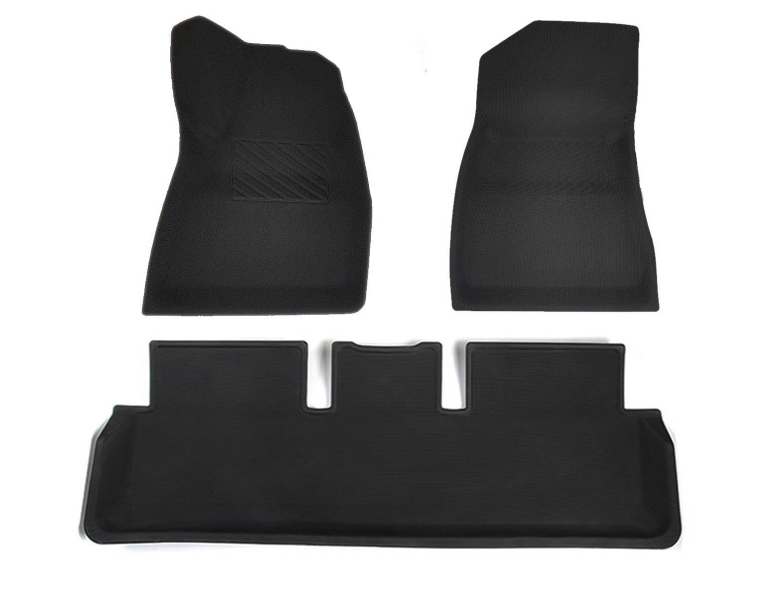 RHD-UK ONLY! Model 3: Multi-layer 3D Rubber All-weather Floor Mats (3 pcs) - Torque Alliance