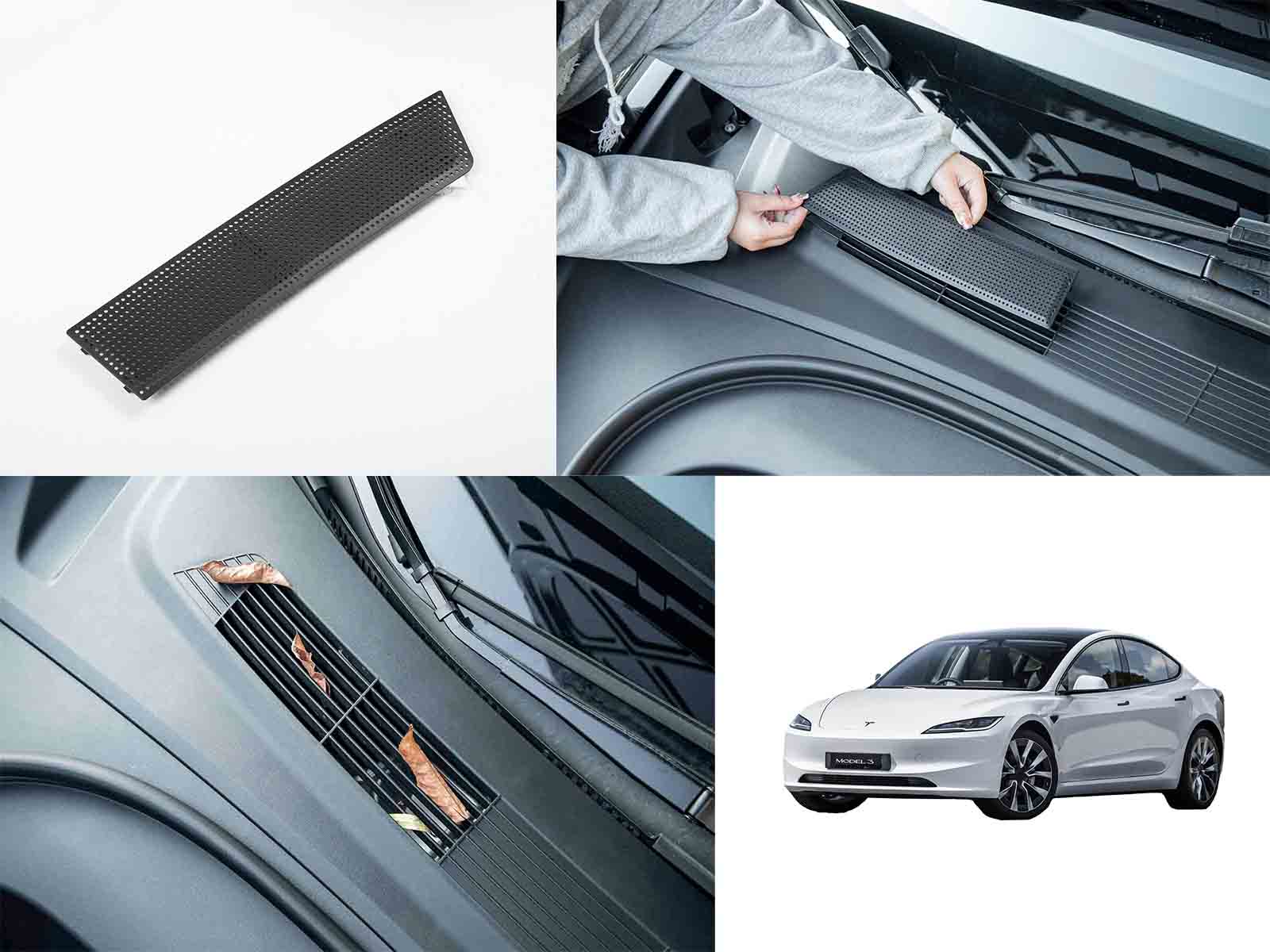 Tesla Model 3 (2024 Highland): Air Inlet Vent Grille Cover, Airco Inlet Protector - Left Hand Drive - Torque Alliance