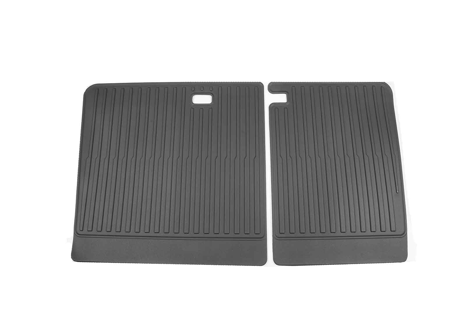Tesla Model 3 (2024 Highland): Trunk Seat Back Protection Mats, Guard Boot Liner (Premium Recyclable Rubber, 2 pcs) - Torque Alliance