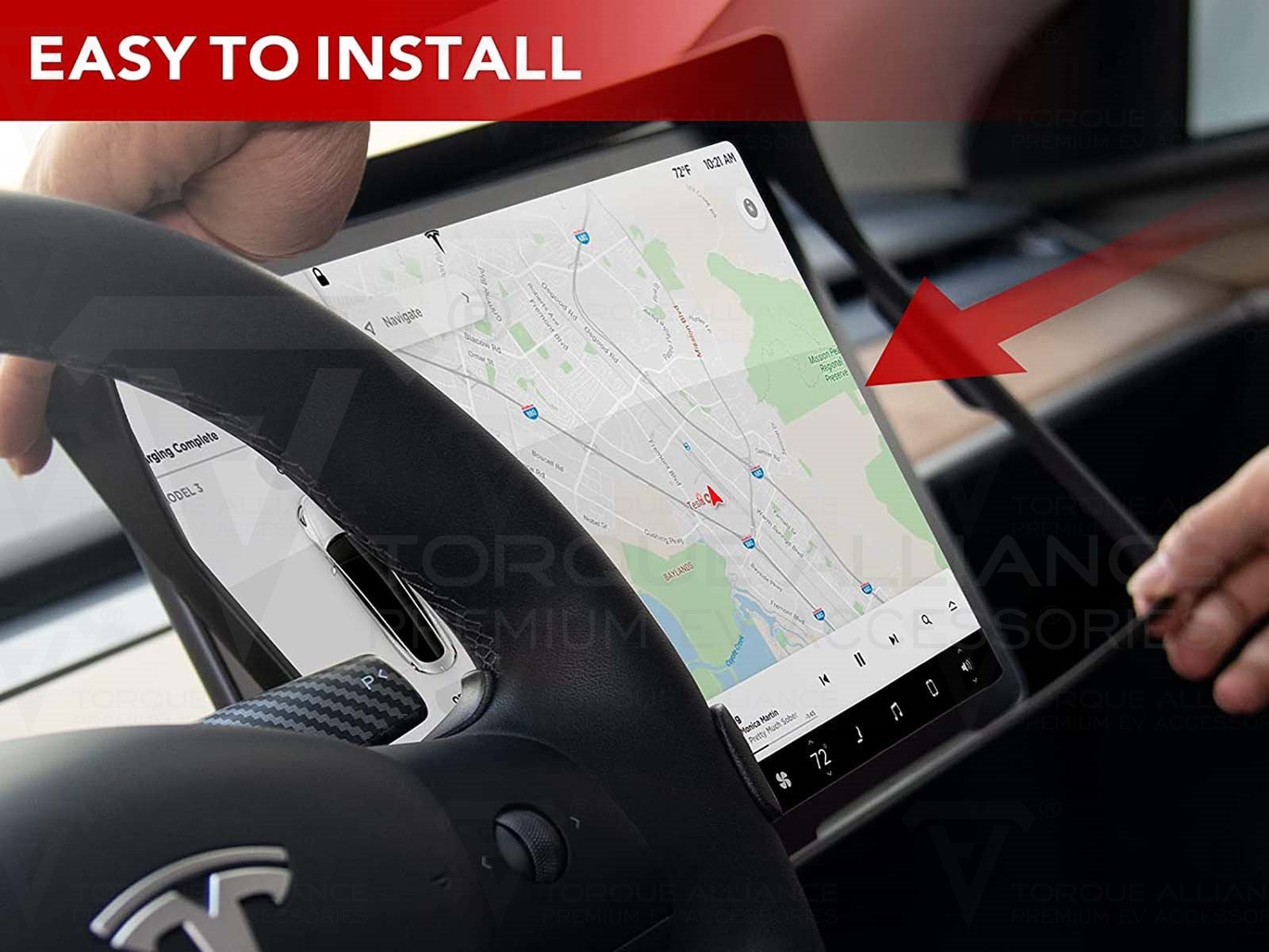 Tesla Model 3&Y: Screen Edge Protector, Anti-glare Cover - Torque Alliance