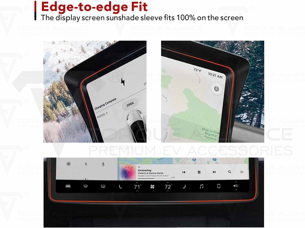 Tesla Model 3&Y: Screen Edge Protector, Anti-glare Cover - Torque Alliance