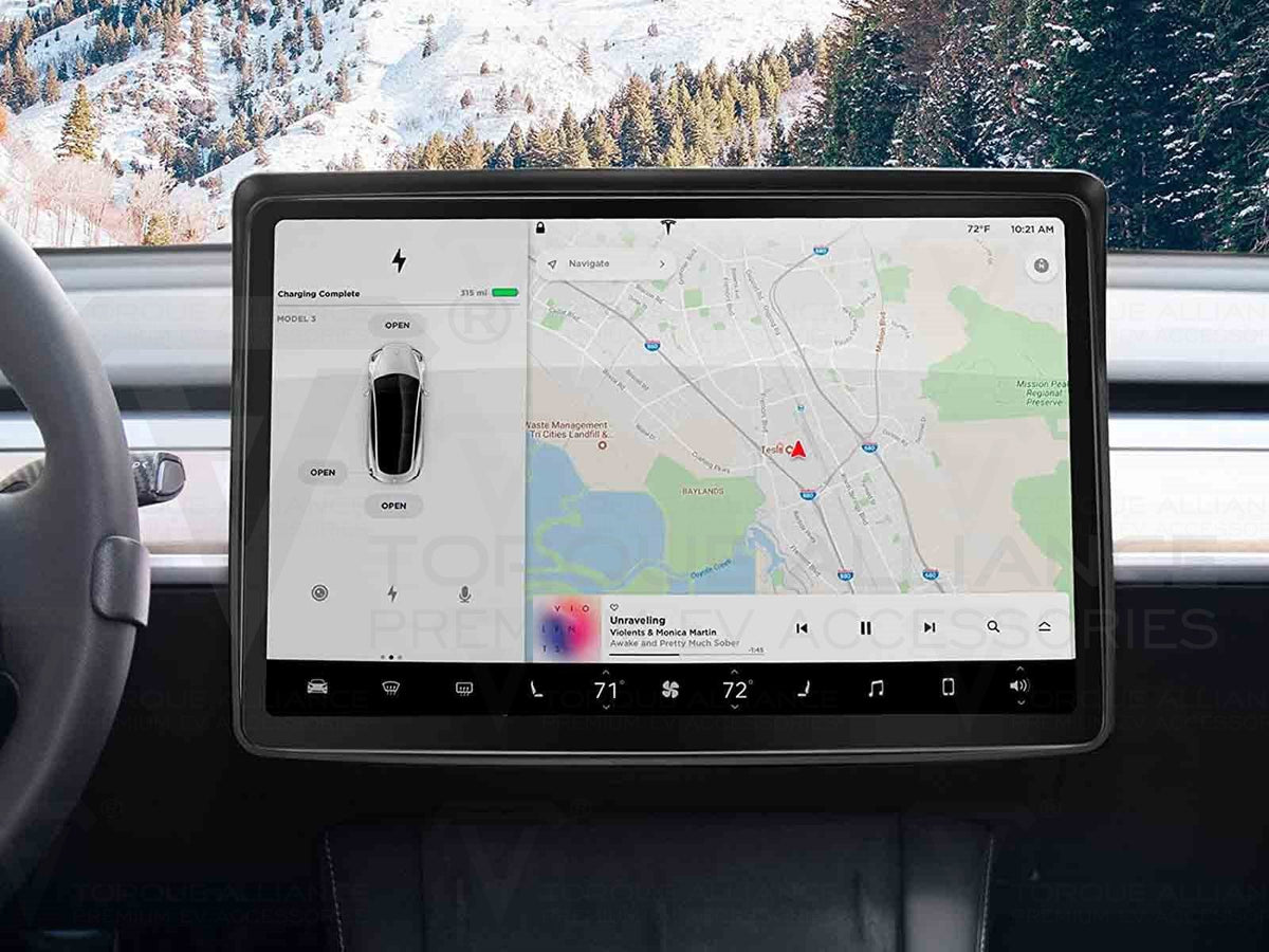 Tesla Model 3 Y Screen Edge Protector Anti glare Cover Torque