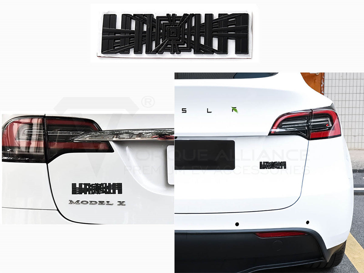 Tesla Model Y Rear Trunk Emblem Badge Alignment Template Tool – 2020-2023.5 HW3, Matte Black