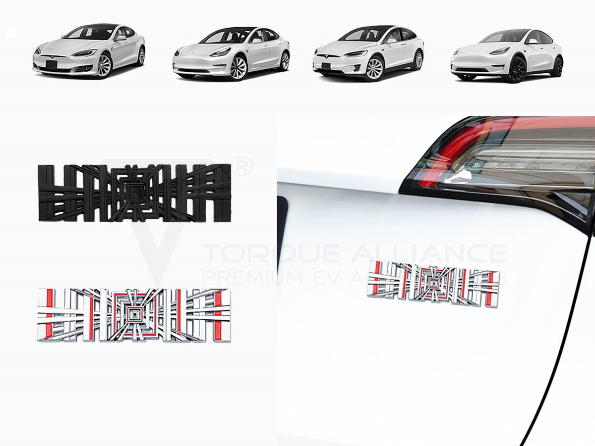 Customize Tesla Emblems Tesla Model S,3,X,Y: PLAID Logo Badge, Trunk Emblem