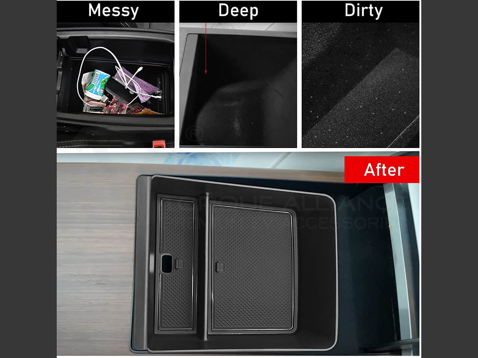 Tesla Model S,Model X: Middle Console Organizer - Torque Alliance