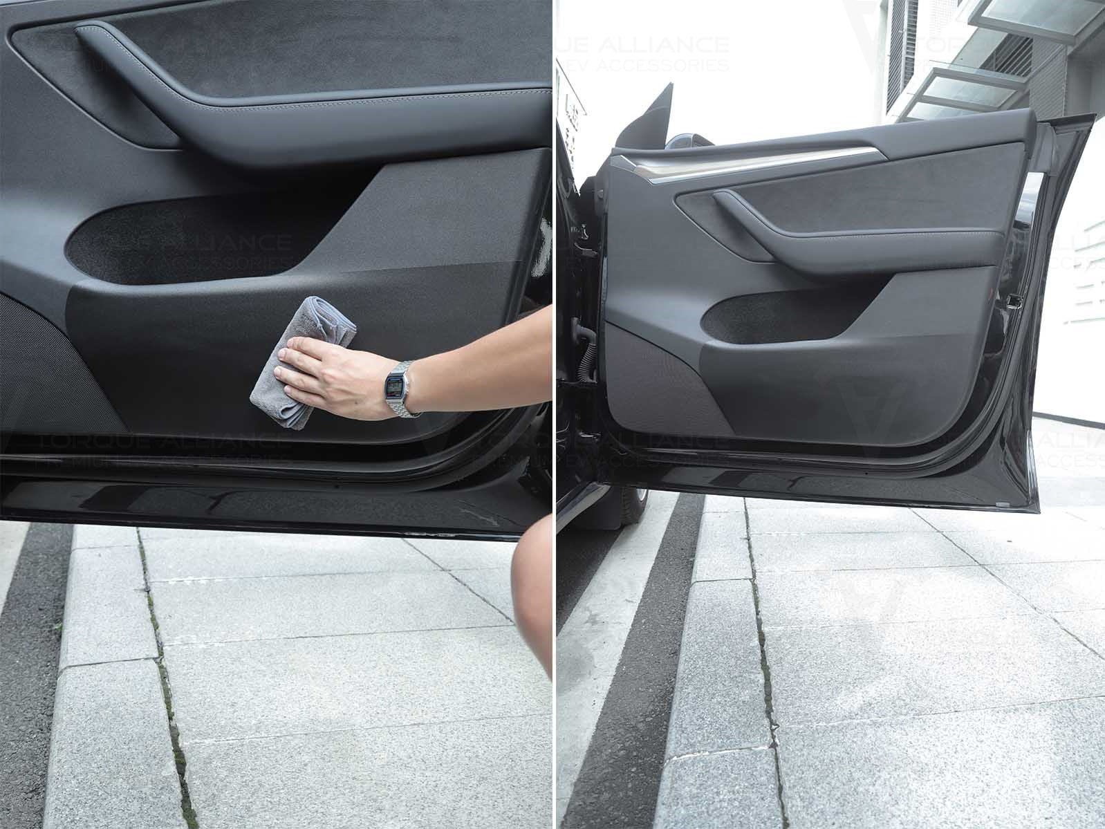 Tesla Model Y: Factory Customized Anti-kick Door Protection Plates (set of 4) - Torque Alliance