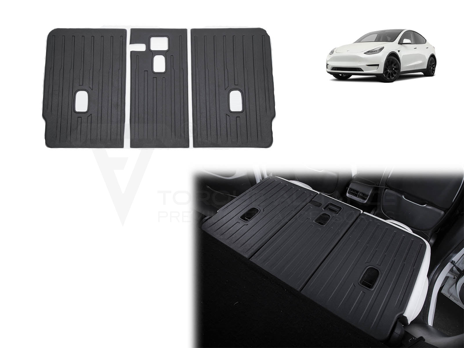 Tesla Model Y: Seat Back Protector Mats,Guard Boot Liner (3 pcs) - Torque Alliance