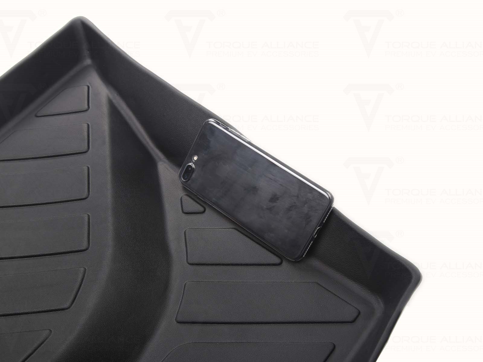 Tesla Model Y: Trunk Lower Compartment Mat (Premium Recyclable Rubber) - Torque Alliance