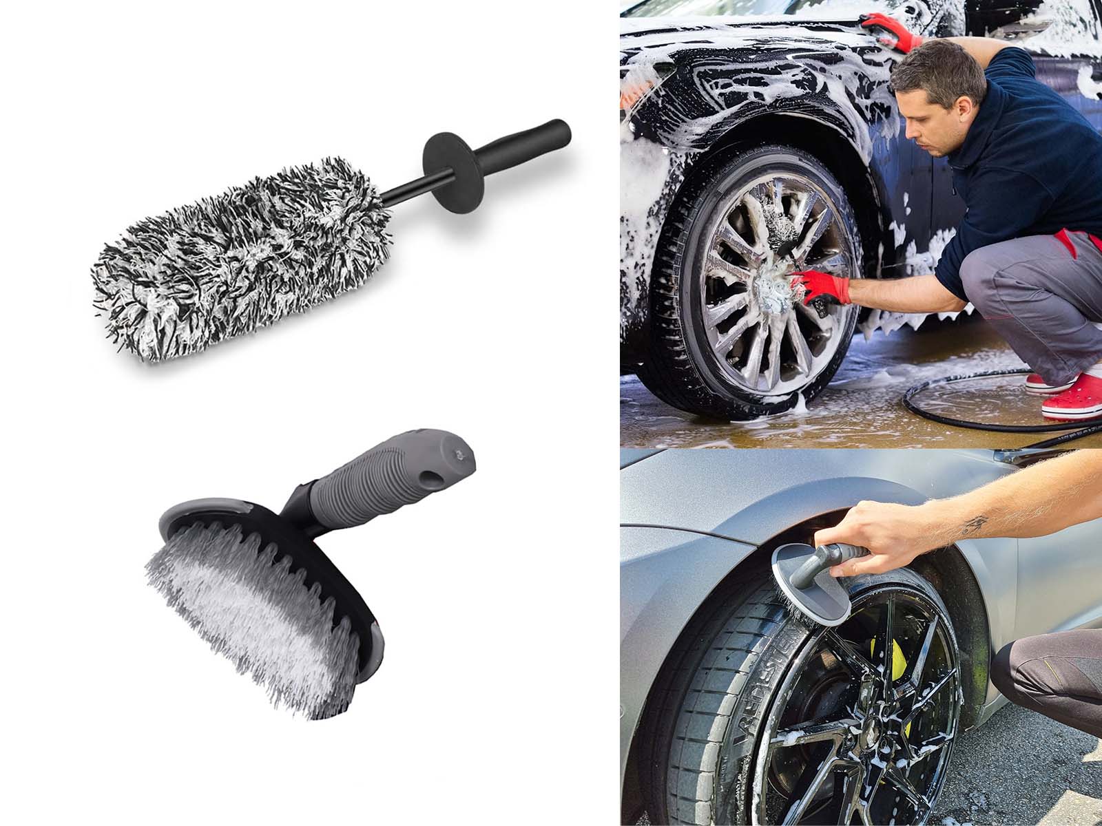  cleaning brushWheel Rim Brush Soft Bristle Car Wheel Cleaner  Brush Tire Detailing Brush Car Washing Brush : Automotive