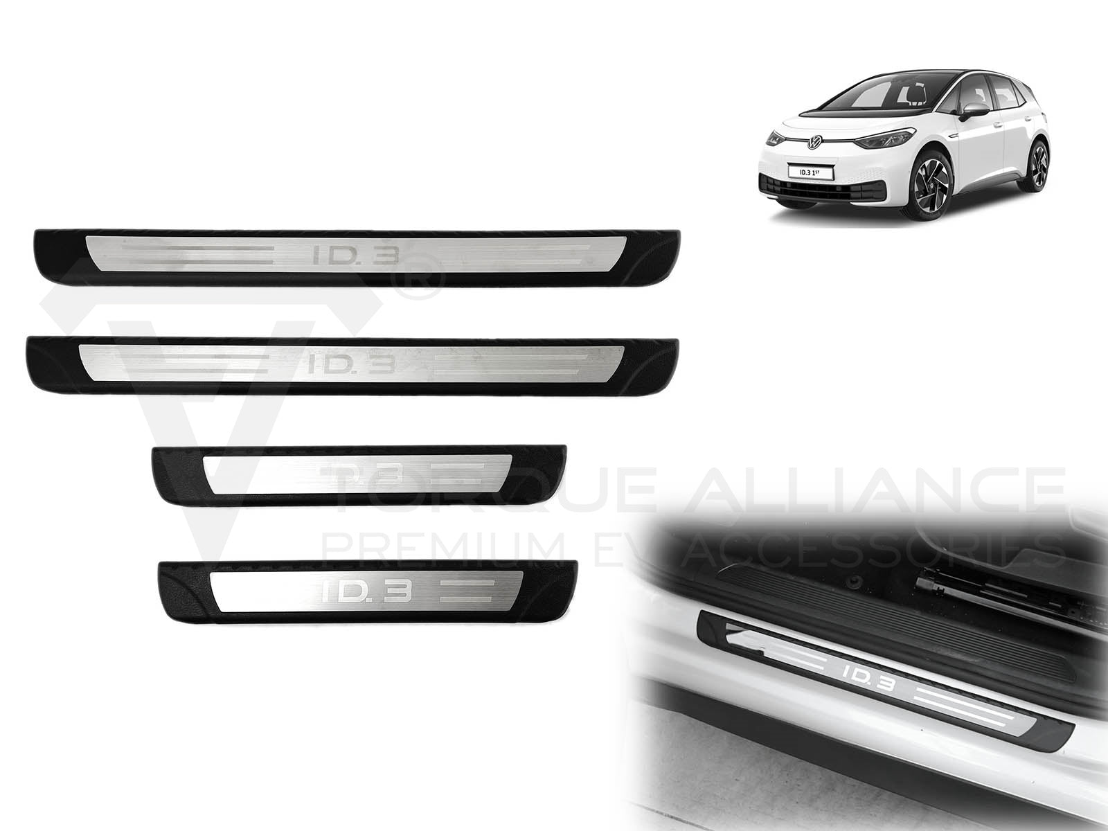 V W ID 3: Door Sill Protectors, Door Sill Covers (4 pcs) - Torque Alliance