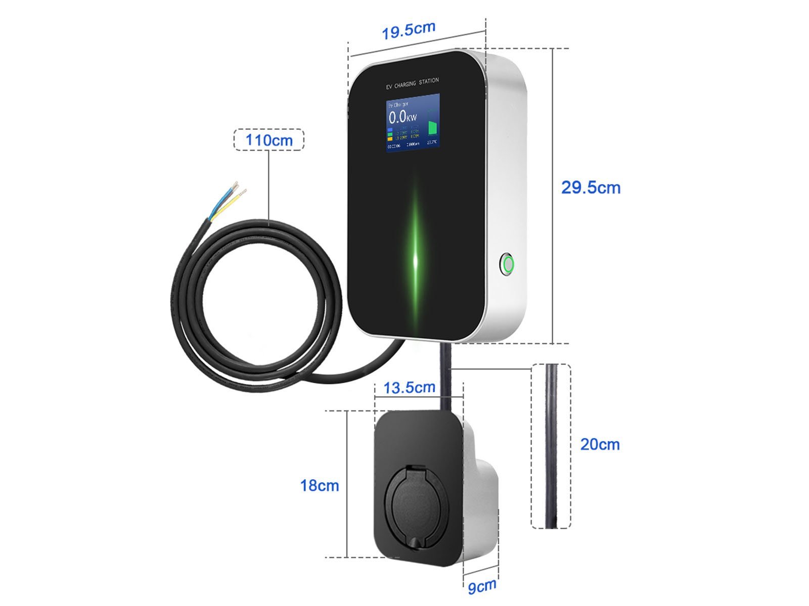 Wallbox EV Charger - 11 KW or 22KW with Type 2 Female Socket - Torque Alliance